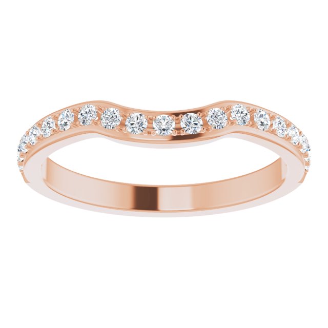 0.34 ct. Round Cut Diamond Wedding Band Stackable Curvy Ring-VIRABYANI